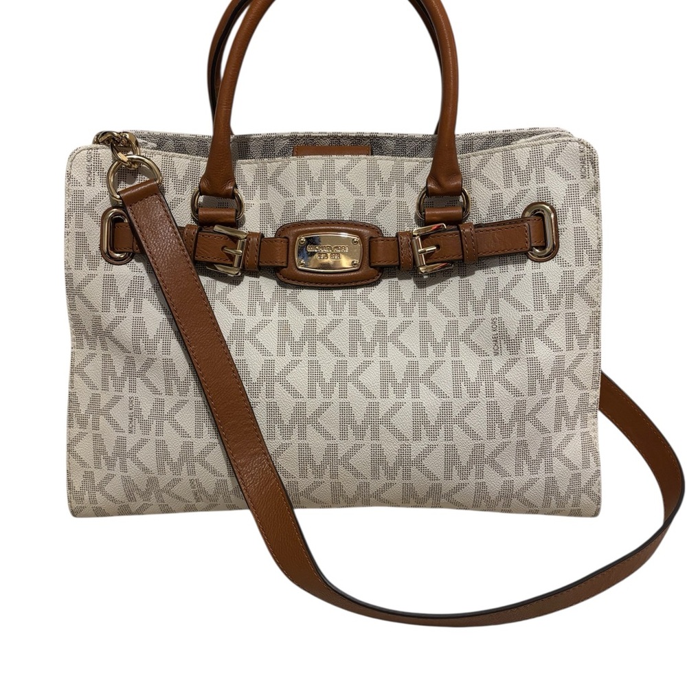 Michael Kors Hamilton Signature Bag. Vanilla.